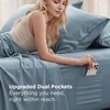 Bedsure Deep Pocket Queen Sheets, 6 Piece, Prewashed Ultra-Soft, 18-inch | Extra Deep Pocket, Breathable, Secure Fit, Hotel Luxury Bedding, Dual Side Pockets, Fade Resistant, For Air Mattress(Dusty Blue)