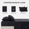 Bedsure Deep Pocket Queen Sheets, 6 Piece, Prewashed Ultra-Soft, 18-inch | Extra Deep Pocket, Breathable, Secure Fit, Hotel Luxury Bedding, Dual Side Pockets, Fade Resistant, For Air Mattress(Black)