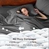 Bedsure Deep Pocket Queen Sheets Set – Fits Mattresses Up to 21 Inches Thick – 4 Piece GentleSoft Bed Sheets, Moisture Wicking, Soft & Cooling Bedsheet & Pillowcases, Easy & Secure Fit, Linen(03 – Dark Grey)