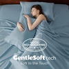 Bedsure Deep Pocket Queen Sheets Set – Fits Mattresses Up to 21 Inches Thick – 4 Piece GentleSoft Bed Sheets, Moisture Wicking, Soft & Cooling Bedsheet & Pillowcases, Easy & Secure Fit, Linen(12 – Mineral Blue)