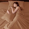 Bedsure Deep Pocket Queen Sheets Set – Fits Mattresses Up to 21 Inches Thick – 4 Piece GentleSoft Bed Sheets, Moisture Wicking, Soft & Cooling Bedsheet & Pillowcases, Easy & Secure Fit, Linen(Orange)