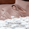 Bedsure Deep Pocket Queen Sheets Set – Fits Mattresses Up to 21 Inches Thick – 4 Piece GentleSoft Bed Sheets, Moisture Wicking, Soft & Cooling Bedsheet & Pillowcases, Easy & Secure Fit, Linen(06 – Dusty Pink)