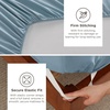 Bedsure Deep Pocket Queen Sheets Set – Fits Mattresses Up to 21 Inches Thick – 4 Piece GentleSoft Bed Sheets, Moisture Wicking, Soft & Cooling Bedsheet & Pillowcases, Easy & Secure Fit, Linen(12 – Mineral Blue)