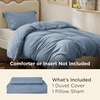 Bedsure Duvet Cover Twin/Twin XL Size – Soft Double Brushed Bedding Set for Kids & Adults, Zipper Closure, 2 Pieces, Includes 1 Duvet Cover (68″x90″) & 1 Pillow Sham, NO Comforter, White(06 – Dusty Blue)