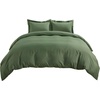 Bedsure Duvet Cover Twin/Twin XL Size – Soft Double Brushed Bedding Set for Kids & Adults, Zipper Closure, 2 Pieces, Includes 1 Duvet Cover (68″x90″) & 1 Pillow Sham, NO Comforter, White(02 – Olive Green)