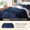 Bedsure Duvet Cover Twin/Twin XL Size – Soft Double Brushed Bedding Set for Kids & Adults, Zipper Closure, 2 Pieces, Includes 1 Duvet Cover (68″x90″) & 1 Pillow Sham, NO Comforter, White(00 – Navy Blue)