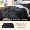 Bedsure Duvet Cover Twin/Twin XL Size – Soft Double Brushed Bedding Set for Kids & Adults, Zipper Closure, 2 Pieces, Includes 1 Duvet Cover (68″x90″) & 1 Pillow Sham, NO Comforter, White(02 – Black)
