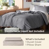 Bedsure Duvet Cover Twin/Twin XL Size – Soft Double Brushed Bedding Set for Kids & Adults, Zipper Closure, 2 Pieces, Includes 1 Duvet Cover (68″x90″) & 1 Pillow Sham, NO Comforter, White(02 – Dark Grey)