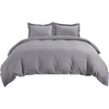Bedsure Duvet Cover Twin/Twin XL Size – Soft Double Brushed Bedding Set for Kids & Adults, Zipper Closure, 2 Pieces, Includes 1 Duvet Cover (68″x90″) & 1 Pillow Sham, NO Comforter, White(00 – Grey)