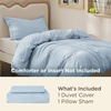 Bedsure Duvet Cover Twin/Twin XL Size – Soft Double Brushed Bedding Set for Kids & Adults, Zipper Closure, 2 Pieces, Includes 1 Duvet Cover (68″x90″) & 1 Pillow Sham, NO Comforter, White(06 – Light Blue)