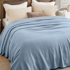 Bedsure GentleSoft 100% Cotton Blanket Twin XL Size for Bed – Cooling Breathable and Lightweight, Soft Cozy Textured Herringbone Woven Summer Blanket for College Dorm, Linen Beige, 66×90 inches(07 – Light Blue)
