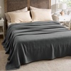 Bedsure GentleSoft 100% Cotton Blanket Twin XL Size for Bed – Cooling Breathable and Lightweight, Soft Cozy Textured Herringbone Woven Summer Blanket for College Dorm, Linen Beige, 66×90 inches(04 – Dark Grey)