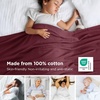 Bedsure GentleSoft 100% Cotton Blanket Twin XL Size for Bed – Cooling Breathable and Lightweight, Soft Cozy Textured Herringbone Woven Summer Blanket for College Dorm, Linen Beige, 66×90 inches(11 – Red)
