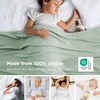 Bedsure GentleSoft 100% Cotton Blanket Twin XL Size for Bed – Cooling Breathable and Lightweight, Soft Cozy Textured Herringbone Woven Summer Blanket for College Dorm, Linen Beige, 66×90 inches(03 – Sage Green)