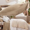 Bedsure GentleSoft 100% Cotton Blanket Twin XL Size for Bed – Cooling Breathable and Lightweight, Soft Cozy Textured Herringbone Woven Summer Blanket for College Dorm, Linen Beige, 66×90 inches(01 – Light Brown)