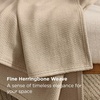 Bedsure GentleSoft 100% Cotton Blanket Twin XL Size for Bed – Cooling Breathable and Lightweight, Soft Cozy Textured Herringbone Woven Summer Blanket for College Dorm, Linen Beige, 66×90 inches(01 – Khaki)