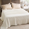 Bedsure GentleSoft 100% Cotton Blanket Twin XL Size for Bed – Cooling Breathable and Lightweight, Soft Cozy Textured Herringbone Woven Summer Blanket for College Dorm, Linen Beige, 66×90 inches(02 – Cream)