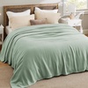 Bedsure GentleSoft 100% Cotton Blanket Twin XL Size for Bed – Cooling Breathable and Lightweight, Soft Cozy Textured Herringbone Woven Summer Blanket for College Dorm, Linen Beige, 66×90 inches(03 – Sage Green)