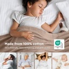 Bedsure GentleSoft 100% Cotton Blanket Twin XL Size for Bed – Cooling Breathable and Lightweight, Soft Cozy Textured Herringbone Woven Summer Blanket for College Dorm, Linen Beige, 66×90 inches(01 – Coffee Brown)