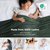 Bedsure GentleSoft 100% Cotton Blanket Twin XL Size for Bed – Cooling Breathable and Lightweight, Soft Cozy Textured Herringbone Woven Summer Blanket for College Dorm, Linen Beige, 66×90 inches(03 – Dark Green)