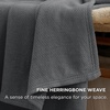 Bedsure GentleSoft 100% Cotton Blanket Twin XL Size for Bed – Cooling Breathable and Lightweight, Soft Cozy Textured Herringbone Woven Summer Blanket for College Dorm, Linen Beige, 66×90 inches(04 – Dark Grey)