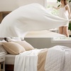 Bedsure GentleSoft 100% Cotton Blanket Twin XL Size for Bed – Cooling Breathable and Lightweight, Soft Cozy Textured Herringbone Woven Summer Blanket for College Dorm, Linen Beige, 66×90 inches(02 – White)