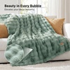 Bedsure GentleSoft Fluffy Fuzzy Tie-dye Dark Grey Throw Blanket for Men, Soft Cozy Fleece Faux Fur Blanket for Couch, Mens Room Decor Charcoal Gray Bed Cover, Thick Warm Plush Gifts(Sage Green)
