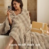 Bedsure GentleSoft Fluffy Fuzzy Tie-dye Dark Grey Throw Blanket for Men, Soft Cozy Fleece Faux Fur Blanket for Couch, Mens Room Decor Charcoal Gray Bed Cover, Thick Warm Plush Gifts(Beige)