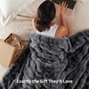 Bedsure GentleSoft Fluffy Fuzzy Tie-dye Dark Grey Throw Blanket for Men, Soft Cozy Fleece Faux Fur Blanket for Couch, Mens Room Decor Charcoal Gray Bed Cover, Thick Warm Plush Gifts(Tie-dye Grey)