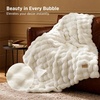 Bedsure GentleSoft Fluffy Fuzzy Tie-dye Dark Grey Throw Blanket for Men, Soft Cozy Fleece Faux Fur Blanket for Couch, Mens Room Decor Charcoal Gray Bed Cover, Thick Warm Plush Gifts(Cream)