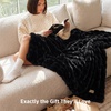 Bedsure GentleSoft Fluffy Fuzzy Tie-dye Dark Grey Throw Blanket for Men, Soft Cozy Fleece Faux Fur Blanket for Couch, Mens Room Decor Charcoal Gray Bed Cover, Thick Warm Plush Gifts(Black)