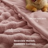 Bedsure GentleSoft Fluffy Fuzzy Tie-dye Dark Grey Throw Blanket for Men, Soft Cozy Fleece Faux Fur Blanket for Couch, Mens Room Decor Charcoal Gray Bed Cover, Thick Warm Plush Gifts(Dusty Rose)