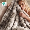 Bedsure GentleSoft Fluffy Fuzzy Tie-dye Dark Grey Throw Blanket for Men, Soft Cozy Fleece Faux Fur Blanket for Couch, Mens Room Decor Charcoal Gray Bed Cover, Thick Warm Plush Gifts(Tie-dye Brown)