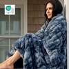 Bedsure GentleSoft Fluffy Fuzzy Tie-dye Dark Grey Throw Blanket for Men, Soft Cozy Fleece Faux Fur Blanket for Couch, Mens Room Decor Charcoal Gray Bed Cover, Thick Warm Plush Gifts(Tie-dye Blue)