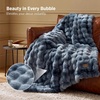 Bedsure GentleSoft Fluffy Fuzzy Tie-dye Dark Grey Throw Blanket for Men, Soft Cozy Fleece Faux Fur Blanket for Couch, Mens Room Decor Charcoal Gray Bed Cover, Thick Warm Plush Gifts(Tie-dye Blue)