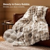 Bedsure GentleSoft Fluffy Fuzzy Tie-dye Dark Grey Throw Blanket for Men, Soft Cozy Fleece Faux Fur Blanket for Couch, Mens Room Decor Charcoal Gray Bed Cover, Thick Warm Plush Gifts(Tie-dye Taupe)