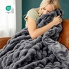 Bedsure GentleSoft Fluffy Fuzzy Tie-dye Dark Grey Throw Blanket for Men, Soft Cozy Fleece Faux Fur Blanket for Couch, Mens Room Decor Charcoal Gray Bed Cover, Thick Warm Plush Gifts(Tie-dye Grey)