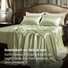 Bedsure Grey Satin Sheets Queen Size, Soft Silky Bedsheets for Hair & Skin | Similar to Silk Bed Sheets Set 4 Piece 360°Stronger 15 Inches Deep Pocket Fitted Sheet,1 Flat Sheet, 2 Satin Pillowcases(06 – Light Green)
