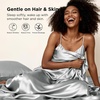 Bedsure Grey Satin Sheets Queen Size, Soft Silky Bedsheets for Hair & Skin | Similar to Silk Bed Sheets Set 4 Piece 360°Stronger 15 Inches Deep Pocket Fitted Sheet,1 Flat Sheet, 2 Satin Pillowcases(01 – Silver Grey)