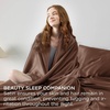 Bedsure Grey Satin Sheets Queen Size, Soft Silky Bedsheets for Hair & Skin | Similar to Silk Bed Sheets Set 4 Piece 360°Stronger 15 Inches Deep Pocket Fitted Sheet,1 Flat Sheet, 2 Satin Pillowcases(16 – Coffee)