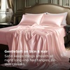 Bedsure Grey Satin Sheets Queen Size, Soft Silky Bedsheets for Hair & Skin | Similar to Silk Bed Sheets Set 4 Piece 360°Stronger 15 Inches Deep Pocket Fitted Sheet,1 Flat Sheet, 2 Satin Pillowcases(04 – Peach Pink)