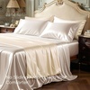 Bedsure Grey Satin Sheets Queen Size, Soft Silky Bedsheets for Hair & Skin | Similar to Silk Bed Sheets Set 4 Piece 360°Stronger 15 Inches Deep Pocket Fitted Sheet,1 Flat Sheet, 2 Satin Pillowcases(13 – Beige)