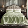 Bedsure Grey Satin Sheets Queen Size, Soft Silky Bedsheets for Hair & Skin | Similar to Silk Bed Sheets Set 4 Piece 360°Stronger 15 Inches Deep Pocket Fitted Sheet,1 Flat Sheet, 2 Satin Pillowcases(06 – Light Green)