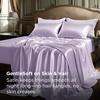 Bedsure Grey Satin Sheets Queen Size, Soft Silky Bedsheets for Hair & Skin | Similar to Silk Bed Sheets Set 4 Piece 360°Stronger 15 Inches Deep Pocket Fitted Sheet,1 Flat Sheet, 2 Satin Pillowcases(08 – Lavender)