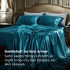 Bedsure Grey Satin Sheets Queen Size, Soft Silky Bedsheets for Hair & Skin | Similar to Silk Bed Sheets Set 4 Piece 360°Stronger 15 Inches Deep Pocket Fitted Sheet,1 Flat Sheet, 2 Satin Pillowcases(09 – Teal)