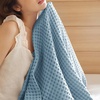 Bedsure Lightweight 100% Cotton Waffle Blanket, Twin XL, Linen | Summer, Breathable, Soft, Light, Thin, Bed, Couch, Sofa, Chair, 66″x90″, Sheet Blanket, Dorm Room Essentials, Guys, Girls(Celestial Blue)