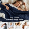 Bedsure Lightweight 100% Cotton Waffle Blanket, Twin XL, Linen | Summer, Breathable, Soft, Light, Thin, Bed, Couch, Sofa, Chair, 66″x90″, Sheet Blanket, Dorm Room Essentials, Guys, Girls(Navy Blue)