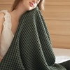 Bedsure Lightweight 100% Cotton Waffle Blanket, Twin XL, Linen | Summer, Breathable, Soft, Light, Thin, Bed, Couch, Sofa, Chair, 66″x90″, Sheet Blanket, Dorm Room Essentials, Guys, Girls(Olive Green)