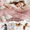 Bedsure Lightweight 100% Cotton Waffle Blanket, Twin XL, Linen | Summer, Breathable, Soft, Light, Thin, Bed, Couch, Sofa, Chair, 66″x90″, Sheet Blanket, Dorm Room Essentials, Guys, Girls(Pink)