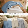 Bedsure Lightweight 100% Cotton Waffle Blanket, Twin XL, Linen | Summer, Breathable, Soft, Light, Thin, Bed, Couch, Sofa, Chair, 66″x90″, Sheet Blanket, Dorm Room Essentials, Guys, Girls(Celestial Blue)